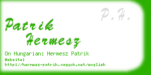 patrik hermesz business card